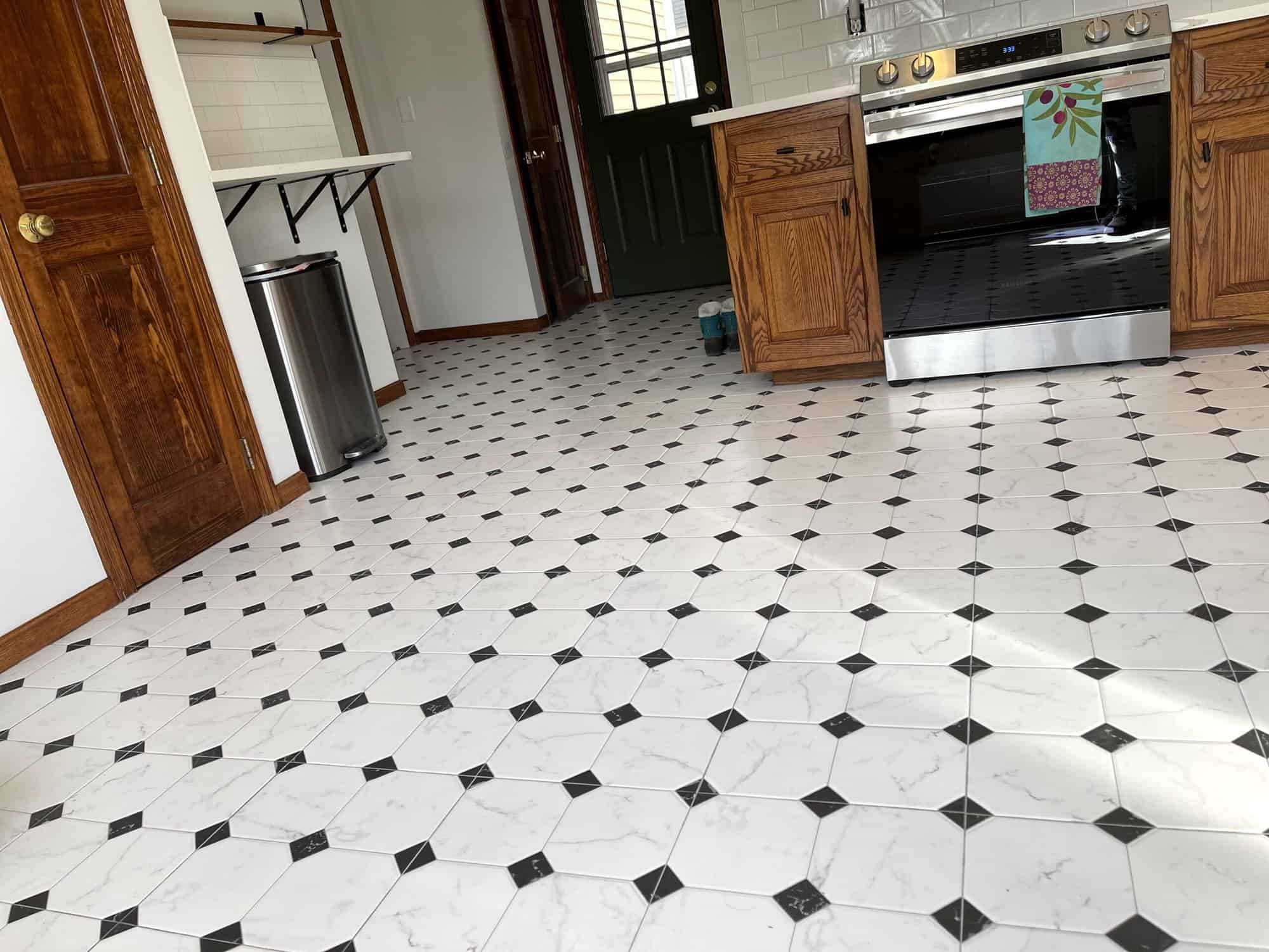 Kitchen with tile flooring
