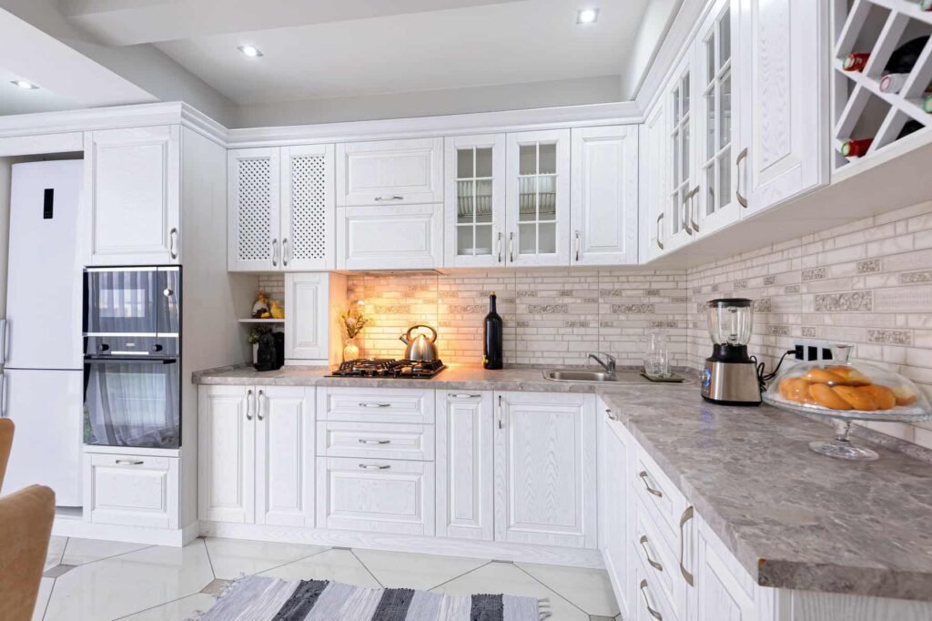 beautiful white cabinets freshly painted kitchen