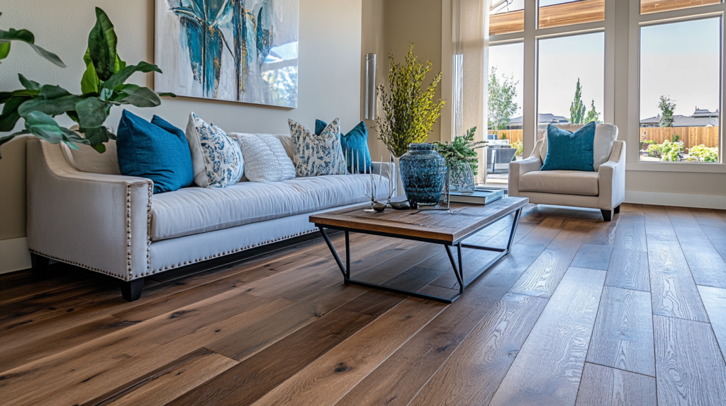 living room with hardwood floors