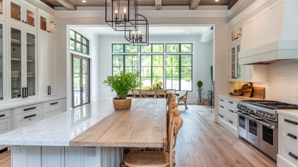 modern farm kitchen in luxury home